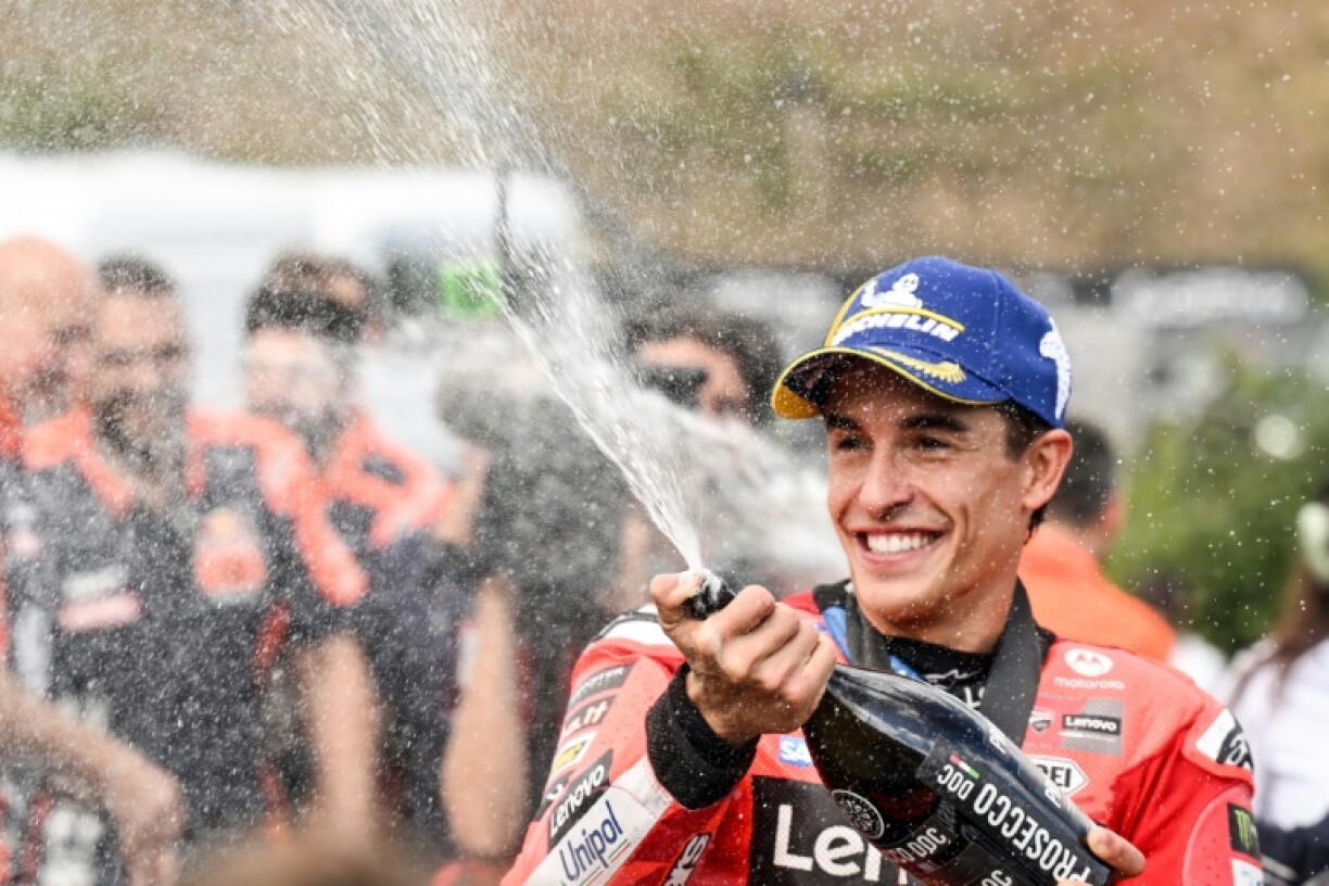 Ducati Lenovo Team's Spanish rider Marc Marquez won the Czech MotoGP sprint race to stretch his championship lead