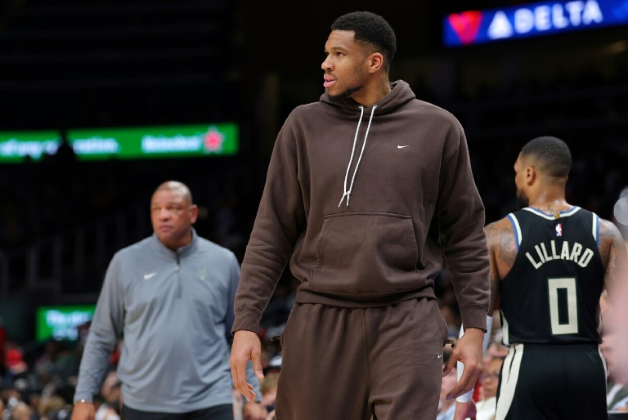 Greek forward Giannis Antetokounmpo of the Milwaukee Bucks, reacting to a referee call, will miss the NBA All-Star Game and is unlikely to return before February 20