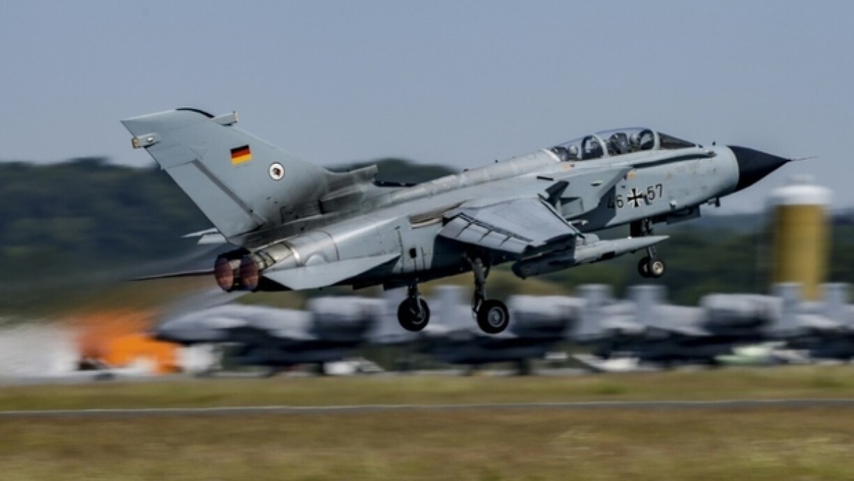 A German Tornado fighter aircraft during the NATO air exercise