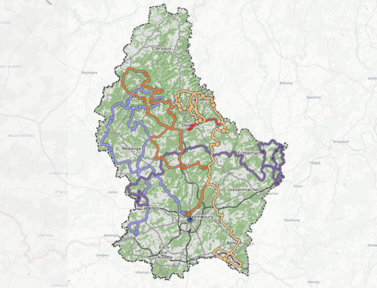 Le tracé des étapes de cette édition 2019.