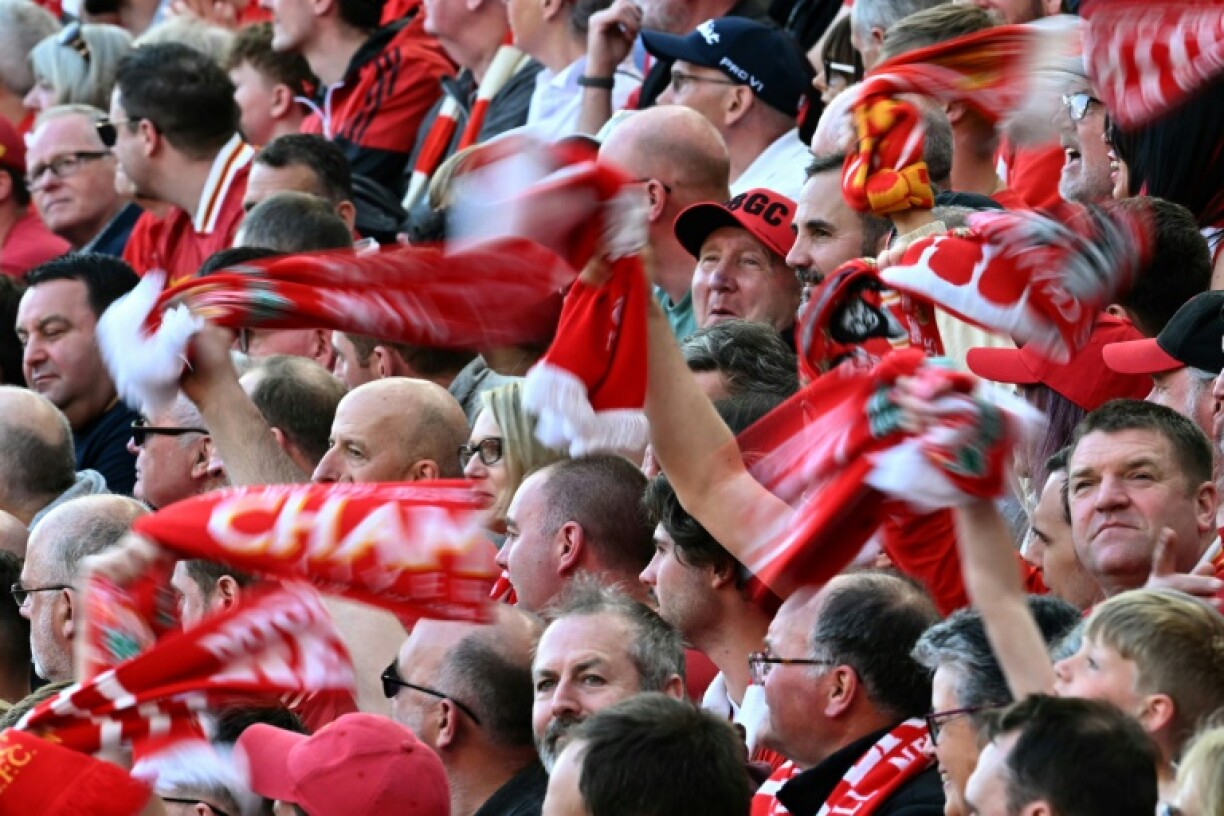 Liverpool fans celebrate at Anfield