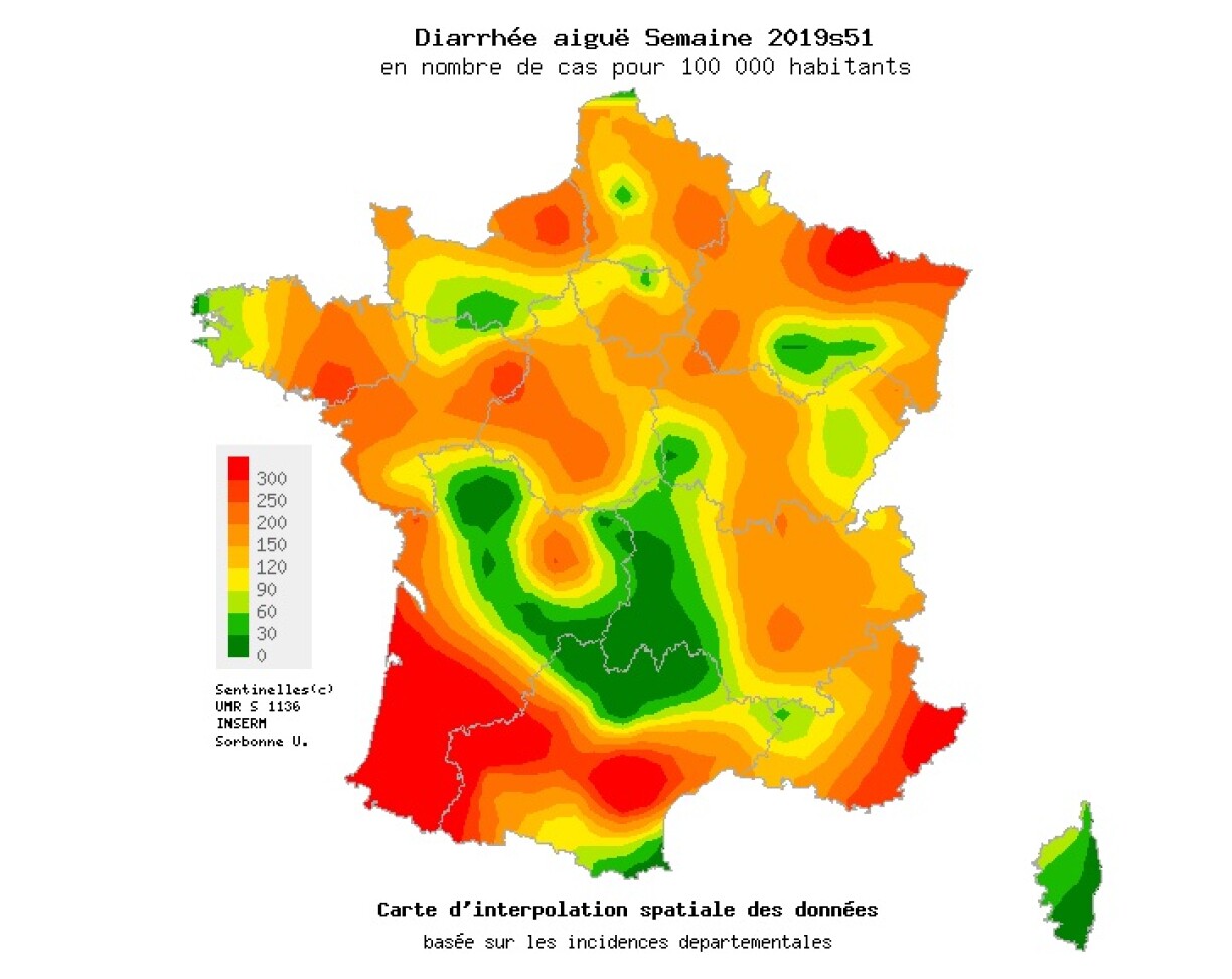 Les cas de diarrhée recensés durant la semaine de Noël.