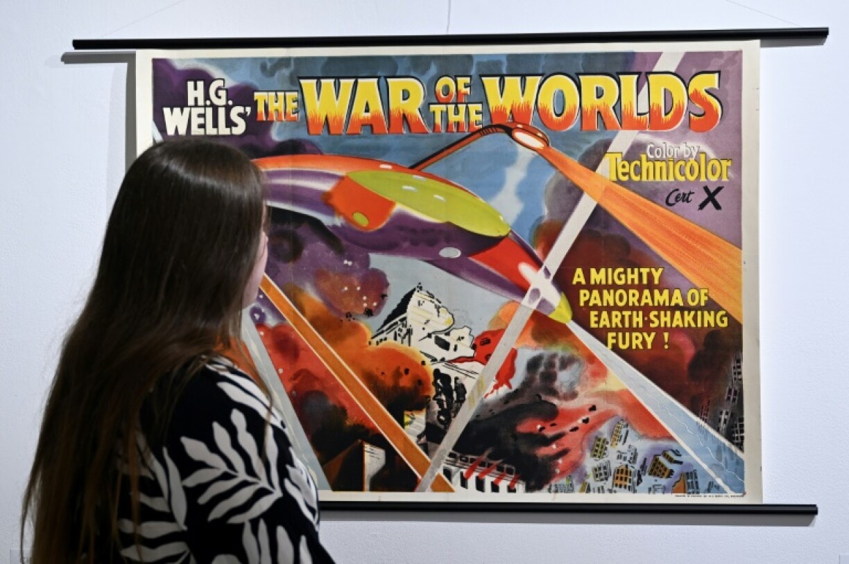 This poster is for the 1954 George Pal production of H.G. Wells's 'War of the Worlds' is also up for auction