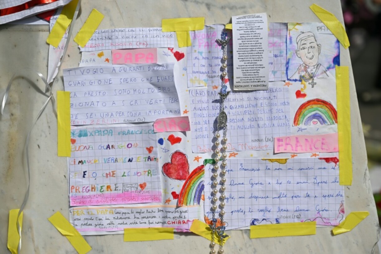 Children in hospital in Rome sent Francis messages and advice, such as 'Get a PlayStation'