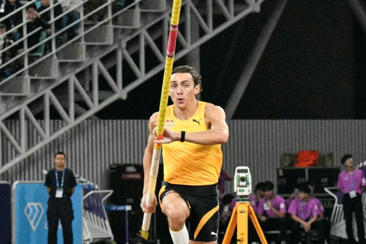 Sweden's Armand Duplantis competes in the men's pole vault event during the Xiamen IAAF Diamond League athletics meeting