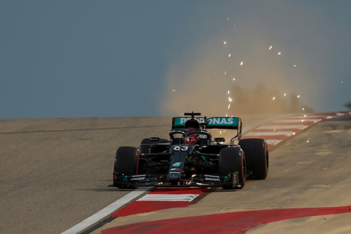 Le Britannique George Russell (Mercedes) lors des essais libres 1 du GP de Sakhir, sur le circuit international de Bahreïn, le 4 décembre 2020