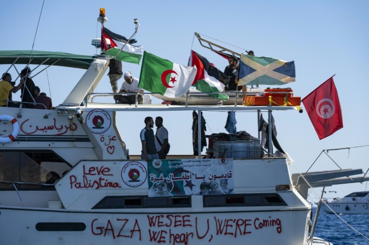 The flotilla of around 45 vessels carrying activists and politicians departed Spain in September