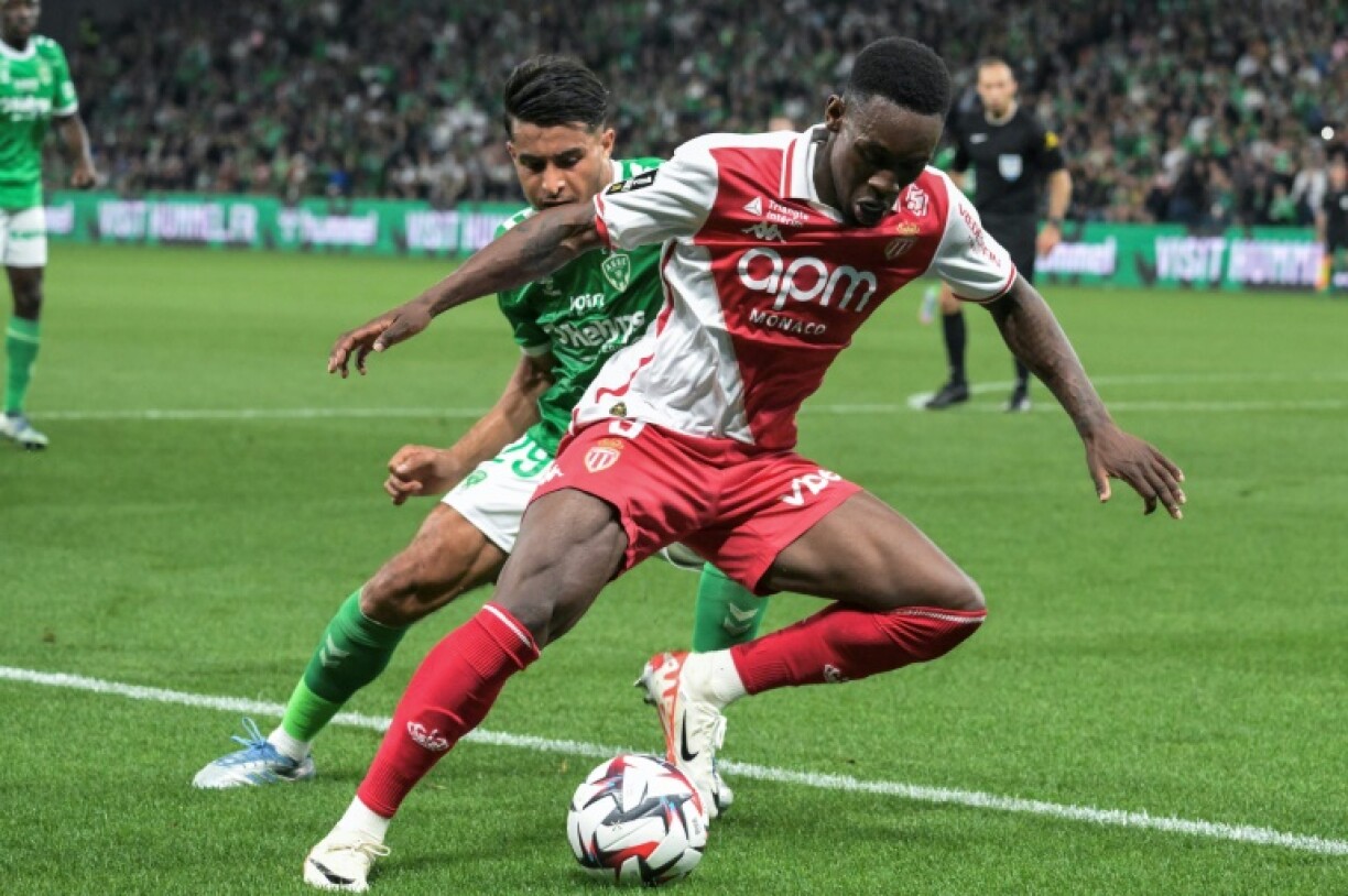 Folarin Balogun (R) was among the scorers for Monaco in their 3-1 win at Saint-Etienne