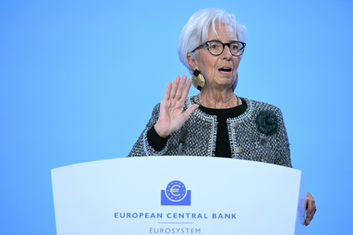 European Central Bank President Christine Lagarde said the beleaguered eurozone was 'losing momentum'