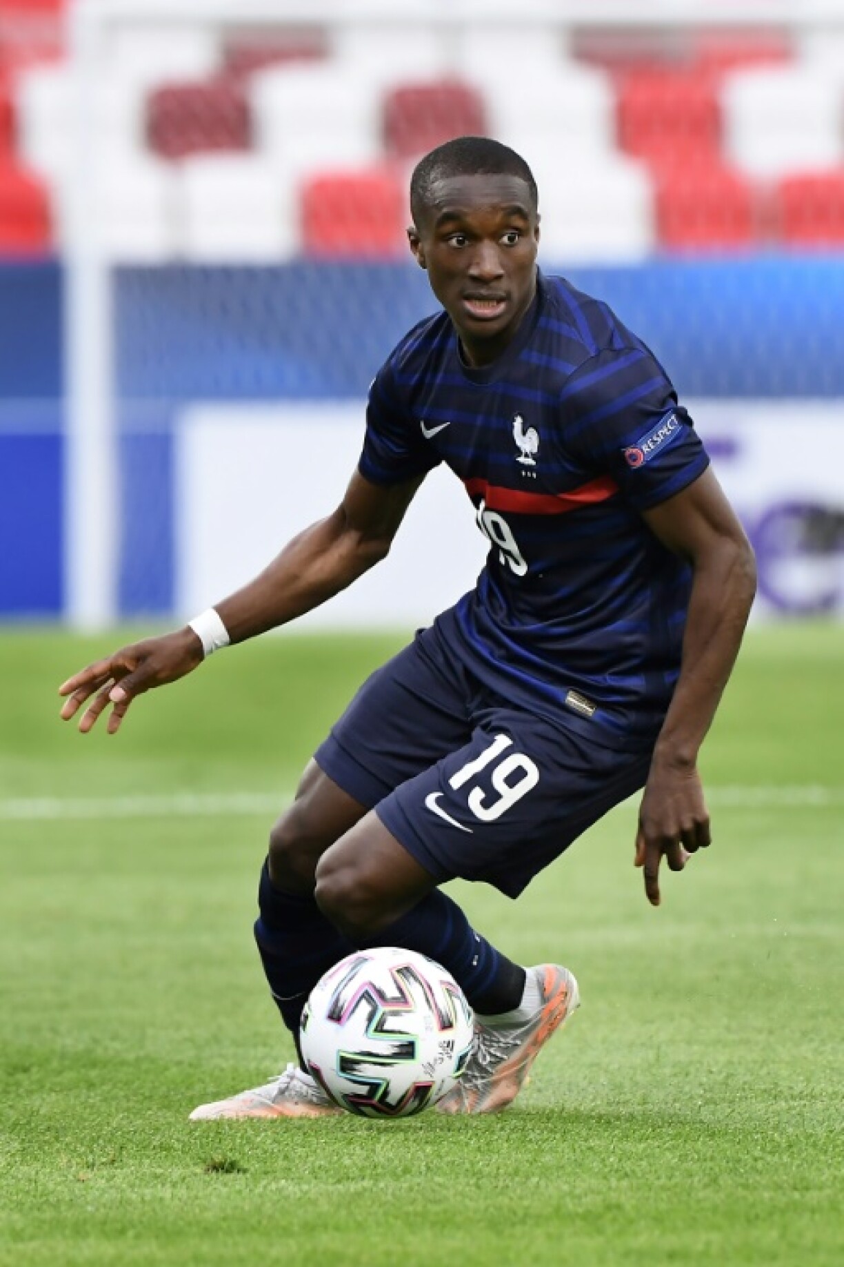 L'attaquant Moussa Diaby avec l'équipe de France Espoirs, le 31 mai 2021
