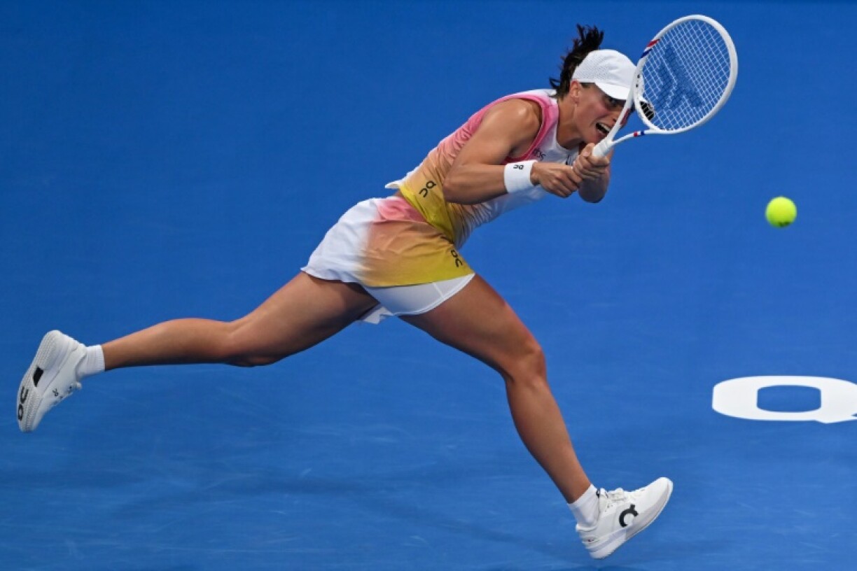 Iga Swiatek's run of consecutive sets won in Doha ended at 25 but she recovered to reach the quarter-finals
