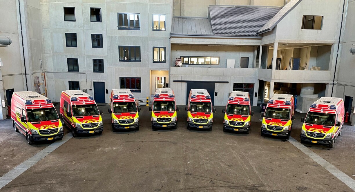 A fleet of Luxembourgish ambulances sent to Ukraine in 2022