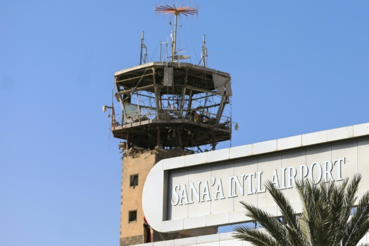 Thge control tower of Sanaa international airport was damaged by the strikes on December 26