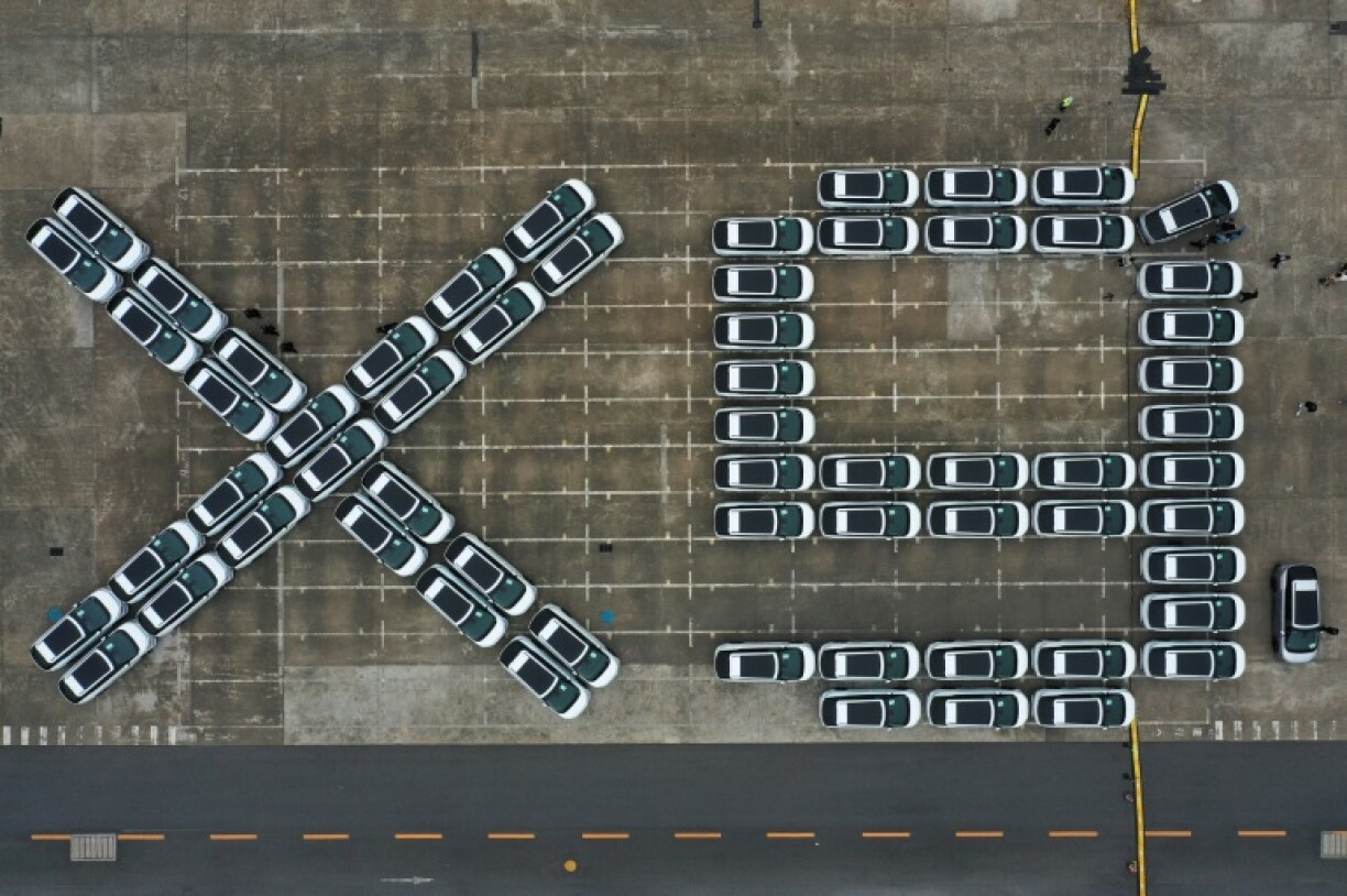 X9 electric vehicles by Chinese EV manufacturer XPeng, waiting to be loaded on a ship headed for Thailand