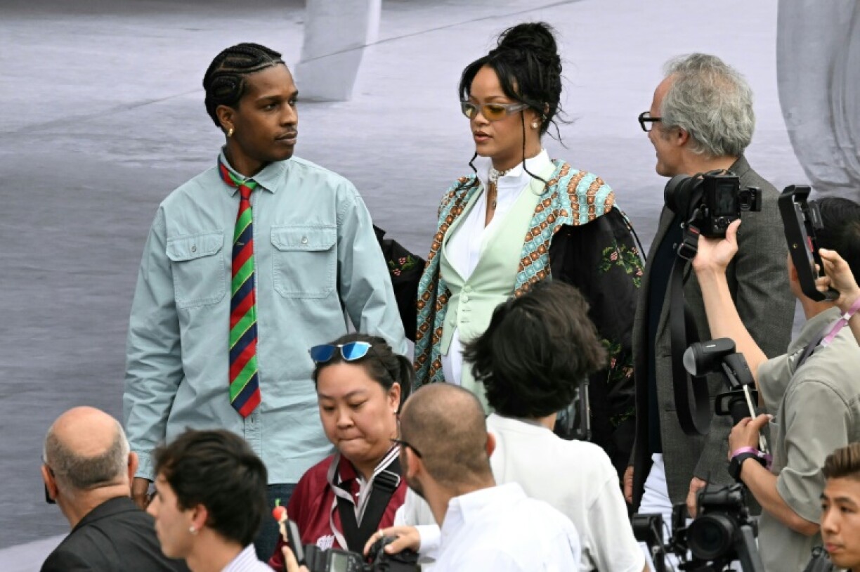 Rihanna with husband American rapper ASAP Rocky were in the audience