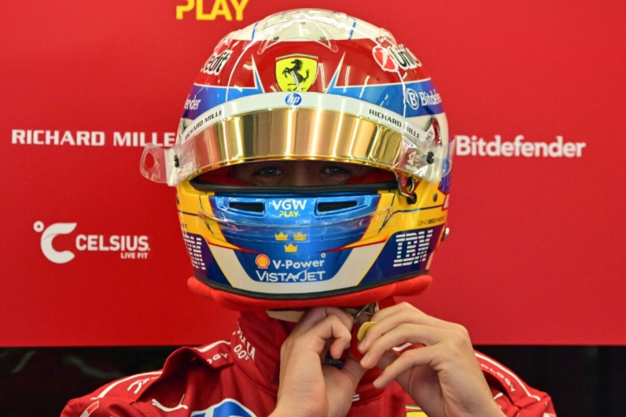Dino Beganovic, one of six rookies given a spin in opening practice, took temporary control of Charles Leclerc's Ferrari