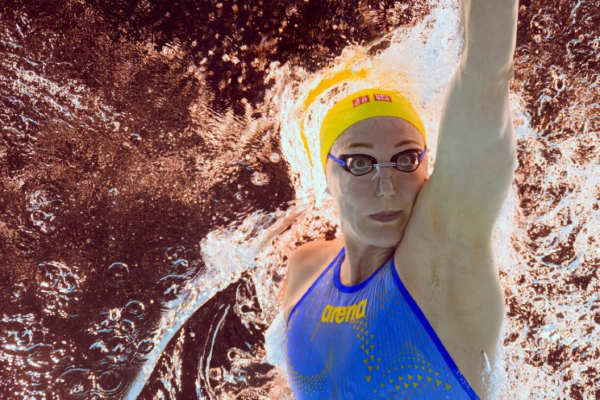 La nageuse suédoise Sarah Sjoestroem dans uen série du 100 m libre aux Jeux olympiques de Paris le 30 juillet à La Défense Arena à Nanterre