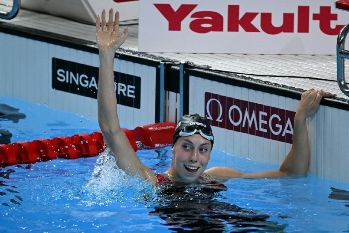 Gretchen Walsh completed a 50m-100m butterfly double at swimming's world championships in Singapore