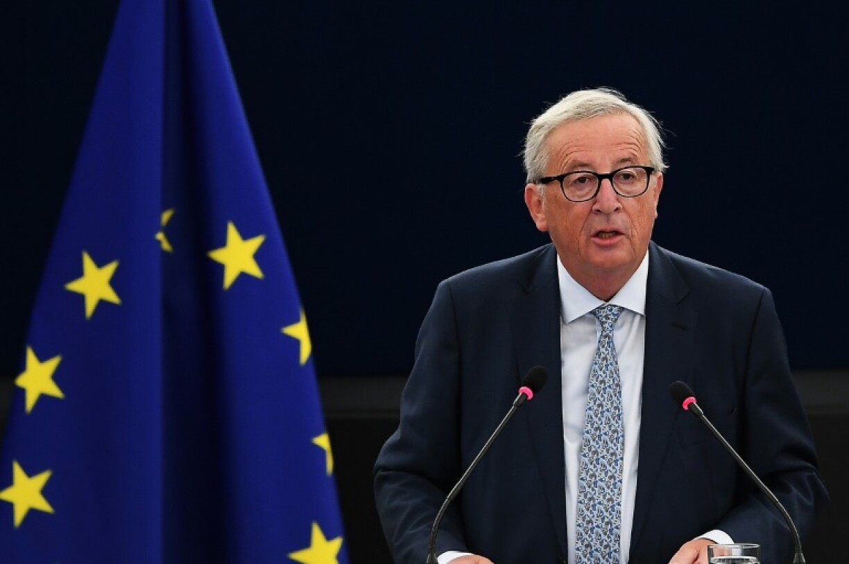 Le président de la Commission européenne Jean-Claude Juncker prononce son dernier discours sur l'état de l'Union devant les eurodéputés à Strasbourg, le 12 septembre 2018 à Strasbourg