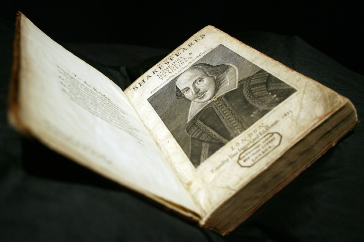 A First Folio edition of William Shakespeares' plays (1623), considered one of the most important books in English literature