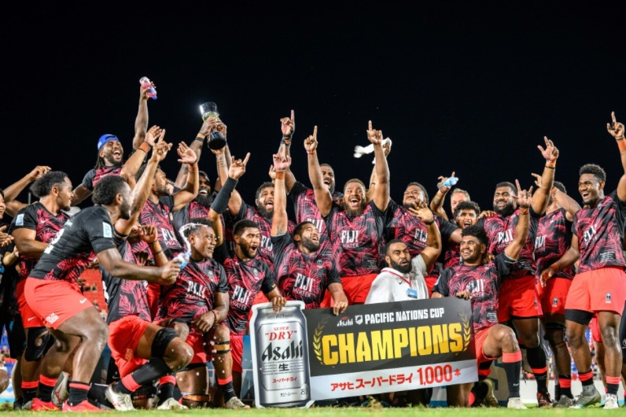 Fiji players, celebrating last year's Pacific Nations Cup title, will try and defend their crown in September, with the United States hosting the finals of the six-nation tournament