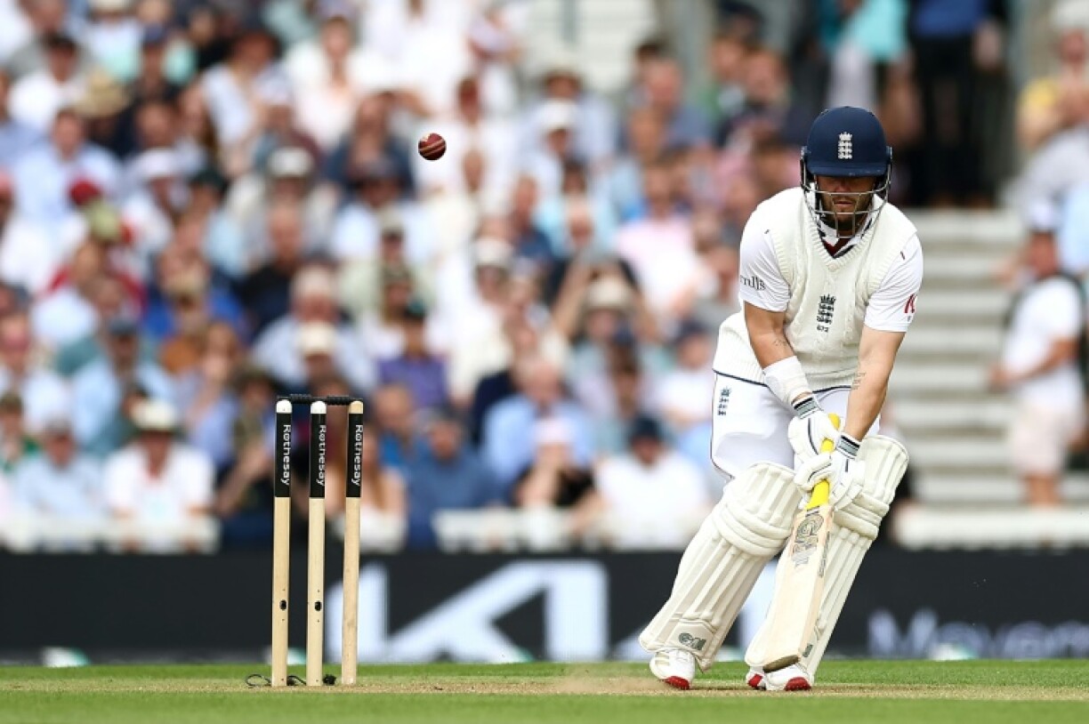 England's Ben Duckett scoops the ball in the fifth Test against India at the Oval