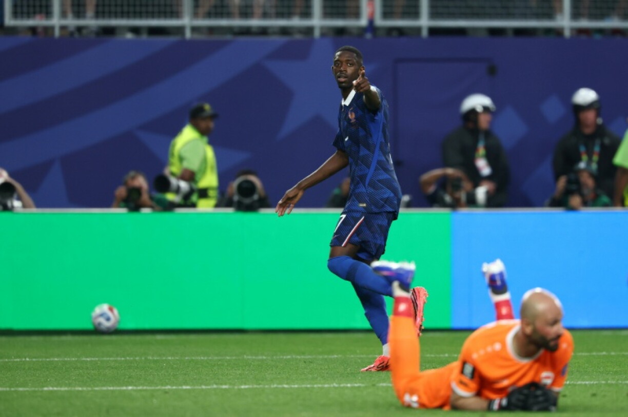 Ousmane Dembele célèbre son but lors de la victoire de la France contre l'Irak, le 22 juin 2026 à Philadelphie