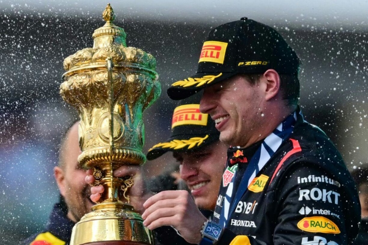 Le pilote de Red Bull Max Verstappen caprès sa victoire lors du Grand-Prix de Grande-Bretagne à Silverstone le 9 juillet 2023