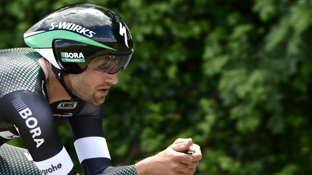 Den Andreas Schillinger bei enger vu senge Coursse fir d'Ekipp Bora-hansgrohe.