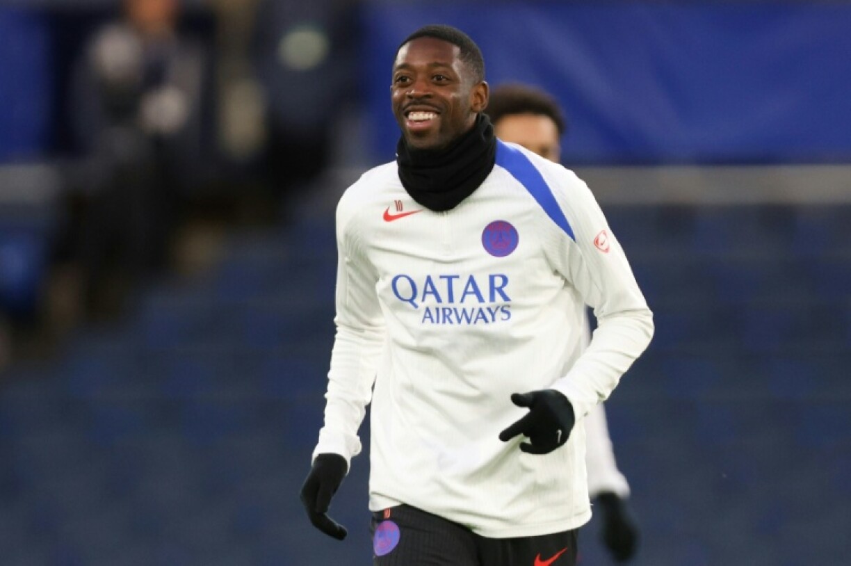 Ousmane Dembélé et le PSG affinent leurs réglages le 16 mars 2026, lors d'une séance d'entraînement de veille de match contre Chelsea à Stamford Bridge
