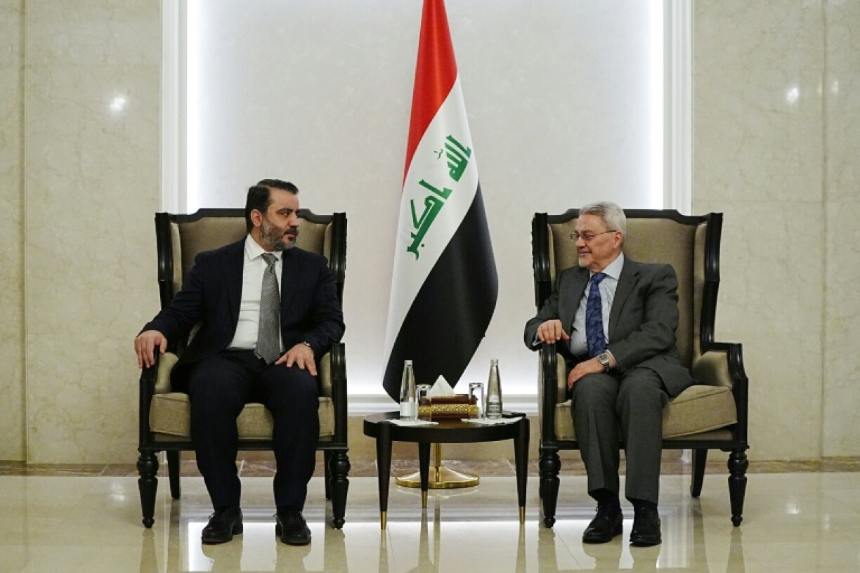 Syria was represented at the summit by Foreign Minister Asaad al-Shaibani, pictured here on the left