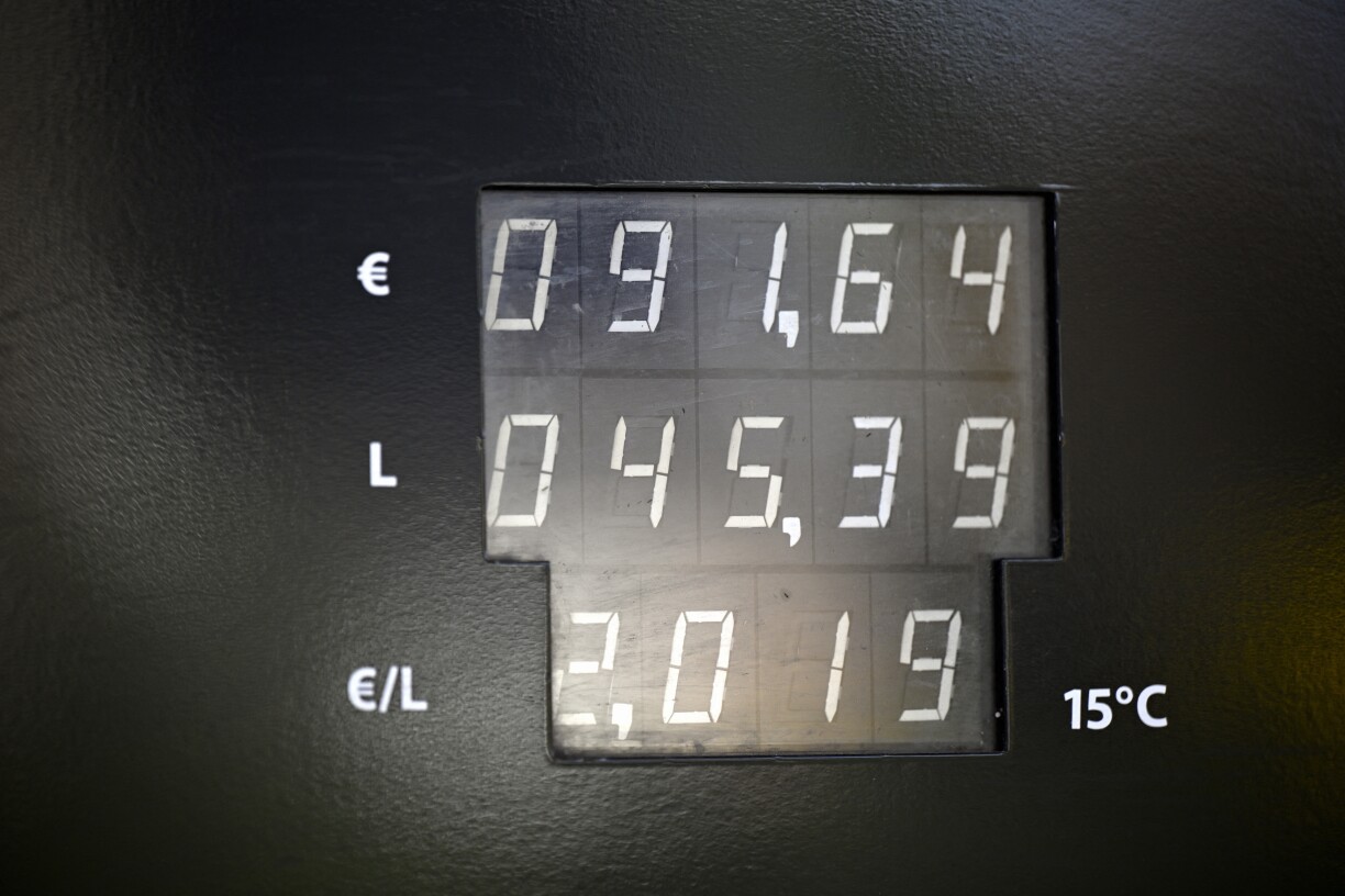 Une station-service dans le Hainaut, en Belgique, ce jeudi 12 mars 2026.