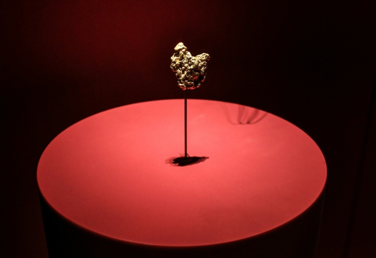 A gold sample on display at the museum in 2020