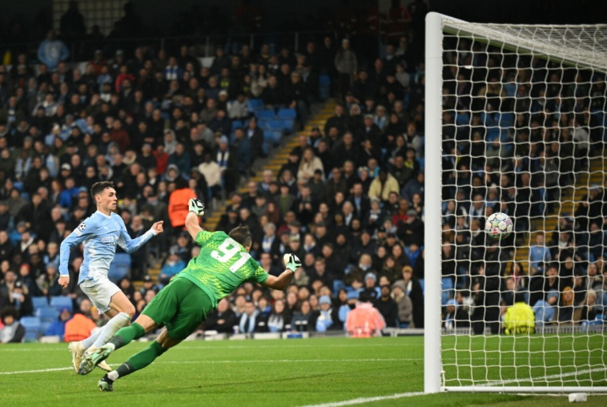 Fil Foden auteur d'un triplé pour Manchester City contre l'AEK Athènes (5-1) en Ligue des champions, le 20 octobre 2026 à l'Etihad Stadium de Manchester