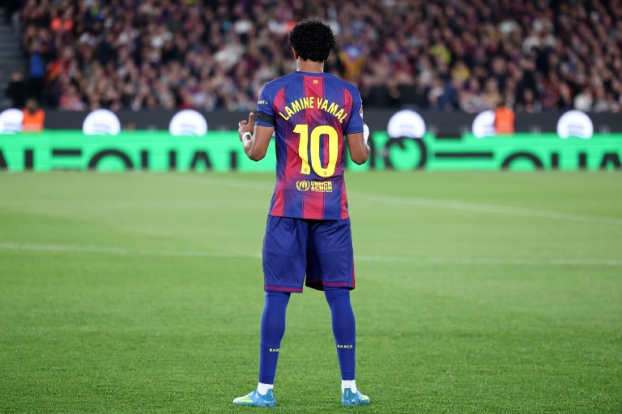 L'attaquant du Barça Lamine Yamal lors d'un match contre le Celta Vigo en championnat d'Espagne, le 22 avril à Barcelone.