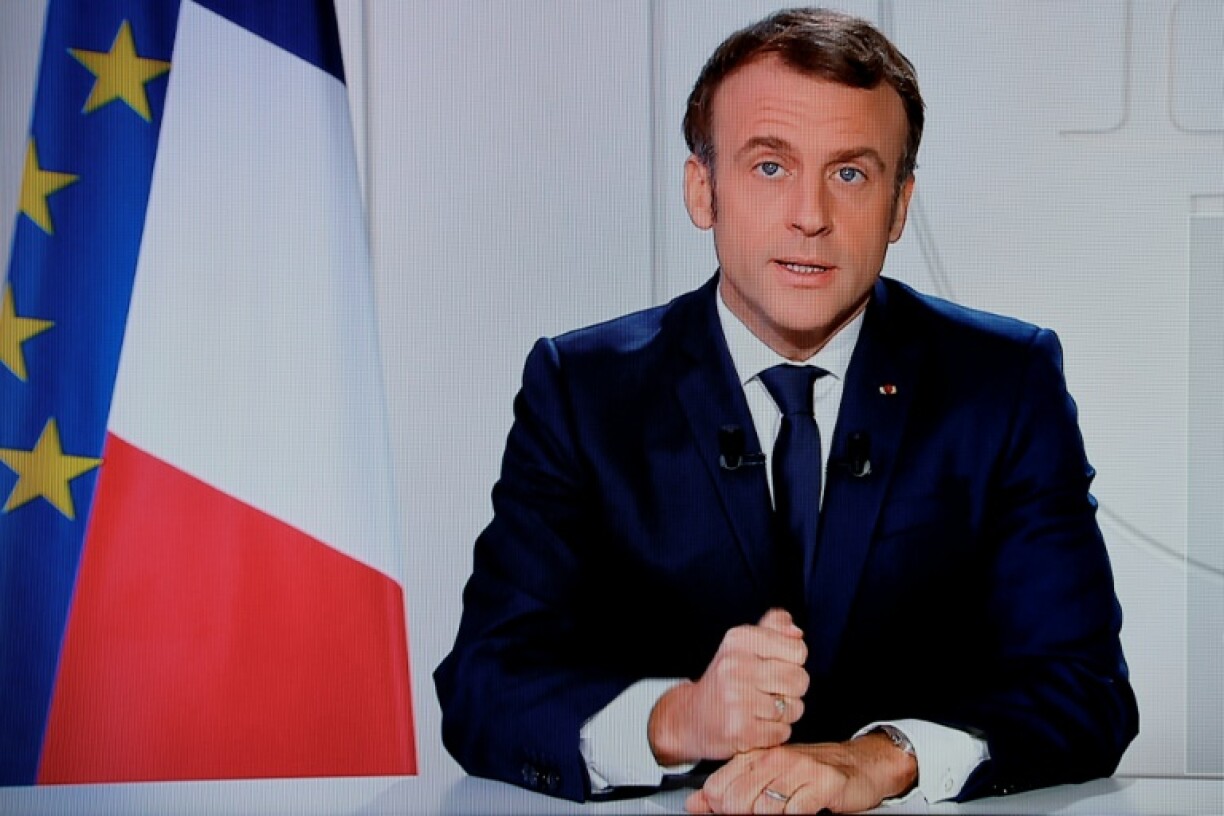 Intervention télévisée du président Emmanuel Macron à l'issue du 3e référendum en Nouvelle-Calédonie, qui a vu la victoire écrasante du non à l'indépendance, le 12 décembre 2021