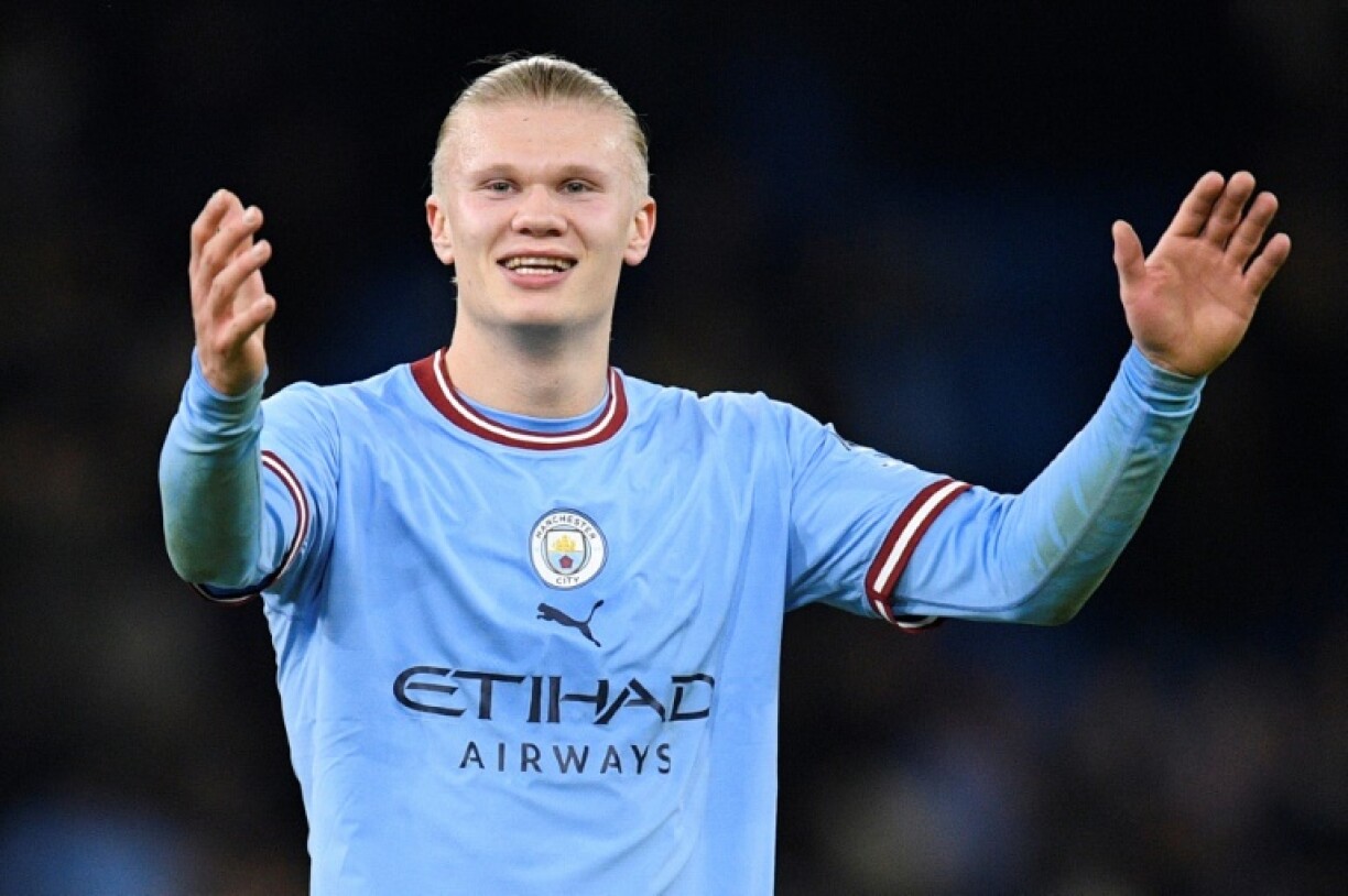 L'attaquant norvégien de Manchester City Erling Haaland, ici lors d'un match contre Arsenal le 27 janvier dernier, s'est donné comme objectif d'offrir la Ligue des champions aux Citizens.