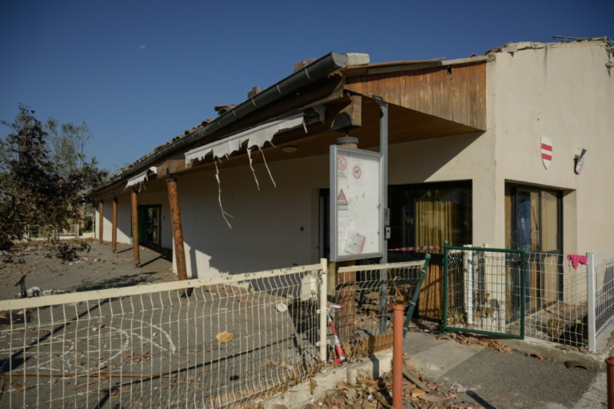 L'école de Pomas, dans l'Aude, détruite par une tornade, le 1er septembre 2026
