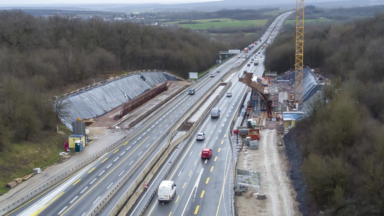 La construction du passage pour la faune à la frontière franco-luxembourgeoise provoquera une coupure partielle de l'A3 et de l'A31, ce week-end, dans le sens Luxembourg->France.