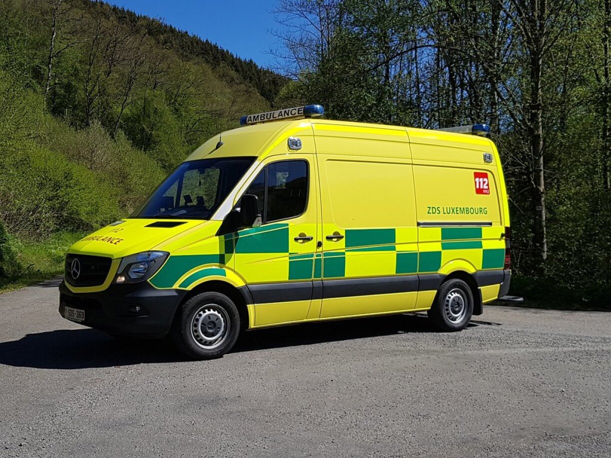 Une ambulance de la Zone de Secours Luxembourg.