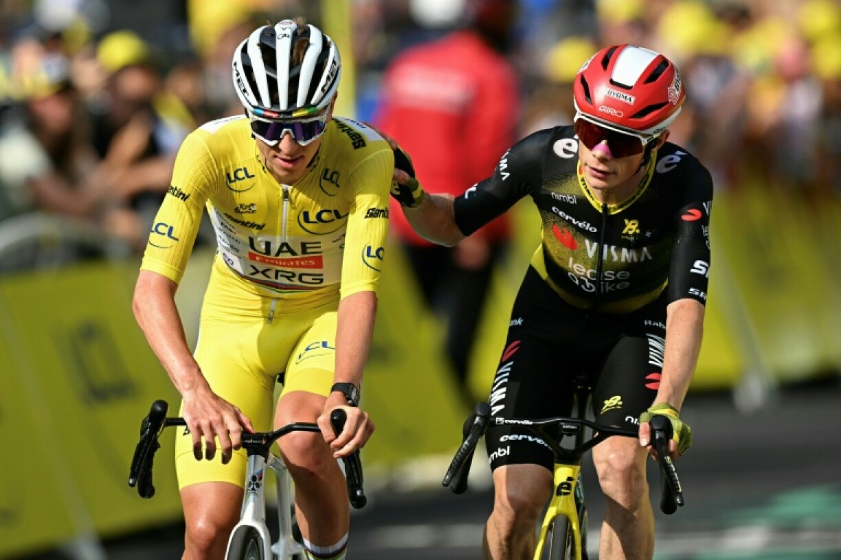 Tadej Pogacar is shadowed by his eternal rival Jonas Vingegaard