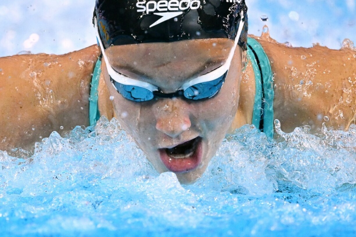 Canada's swimmer Summer McIntosh competes in the final of the women's 200m butterfly