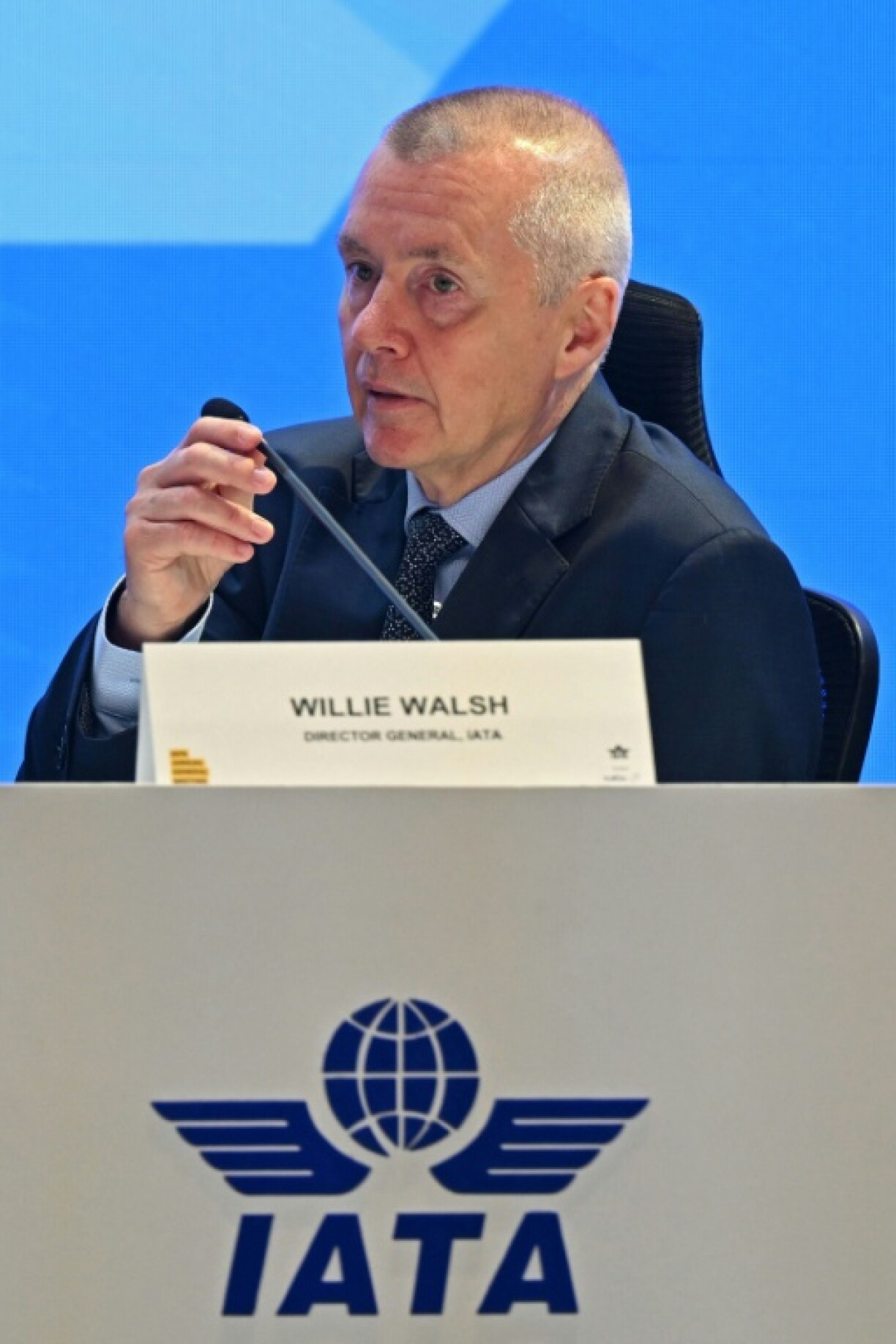 Willie Walsh, Director General of the International Air Transport Association, speaks at the IATA annual general meeting and World Air Transport Summit (WATS) in New Delhi on June 2, 2025