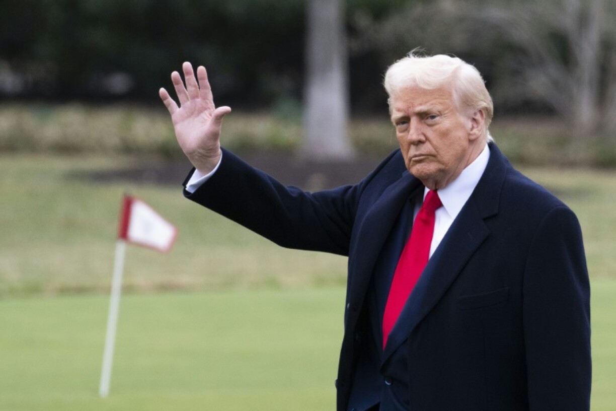 US President Donald Trump walks to board Marine One at the South Lawn of the White House on March 14, 2025