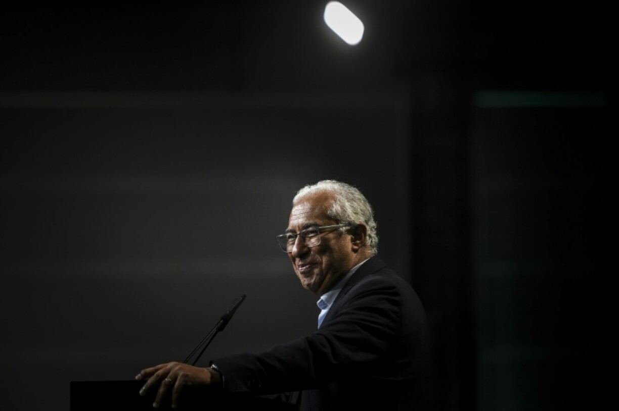 Le Premier ministre socialiste portugais, Antonio Costa, en meeting à Lisbonne, le 27 janvier 2022