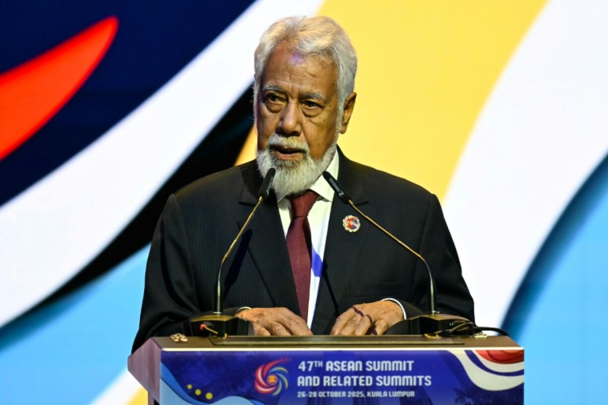 East Timor's Prime Minister Xanana Gusmao speaks during the Association of Southeast Asian Nations Summit in Kuala Lumpur on October 26, when his nation formally became the bloc's 11th member