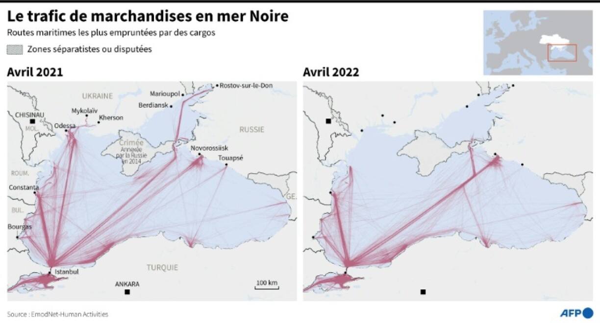 Le trafic de marchandises en mer Noire