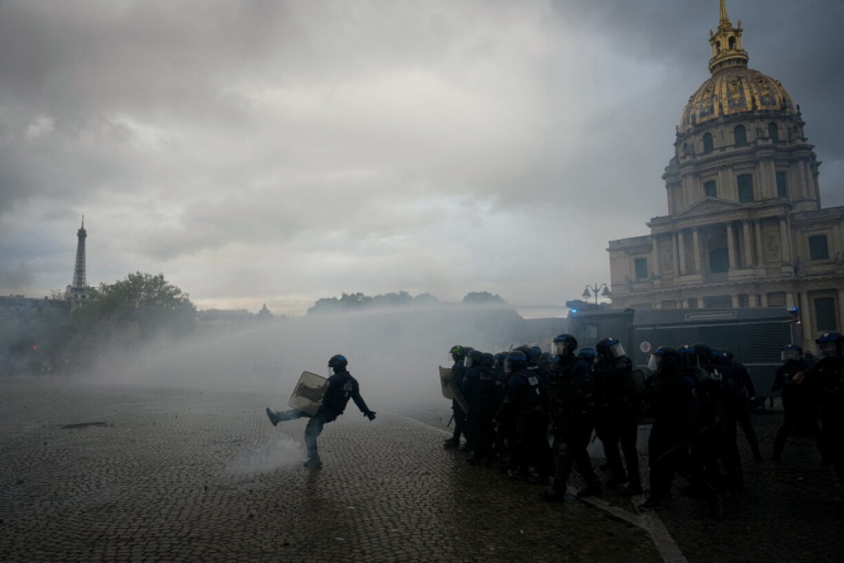 Police fired tear gas during a demonstration in Paris this week