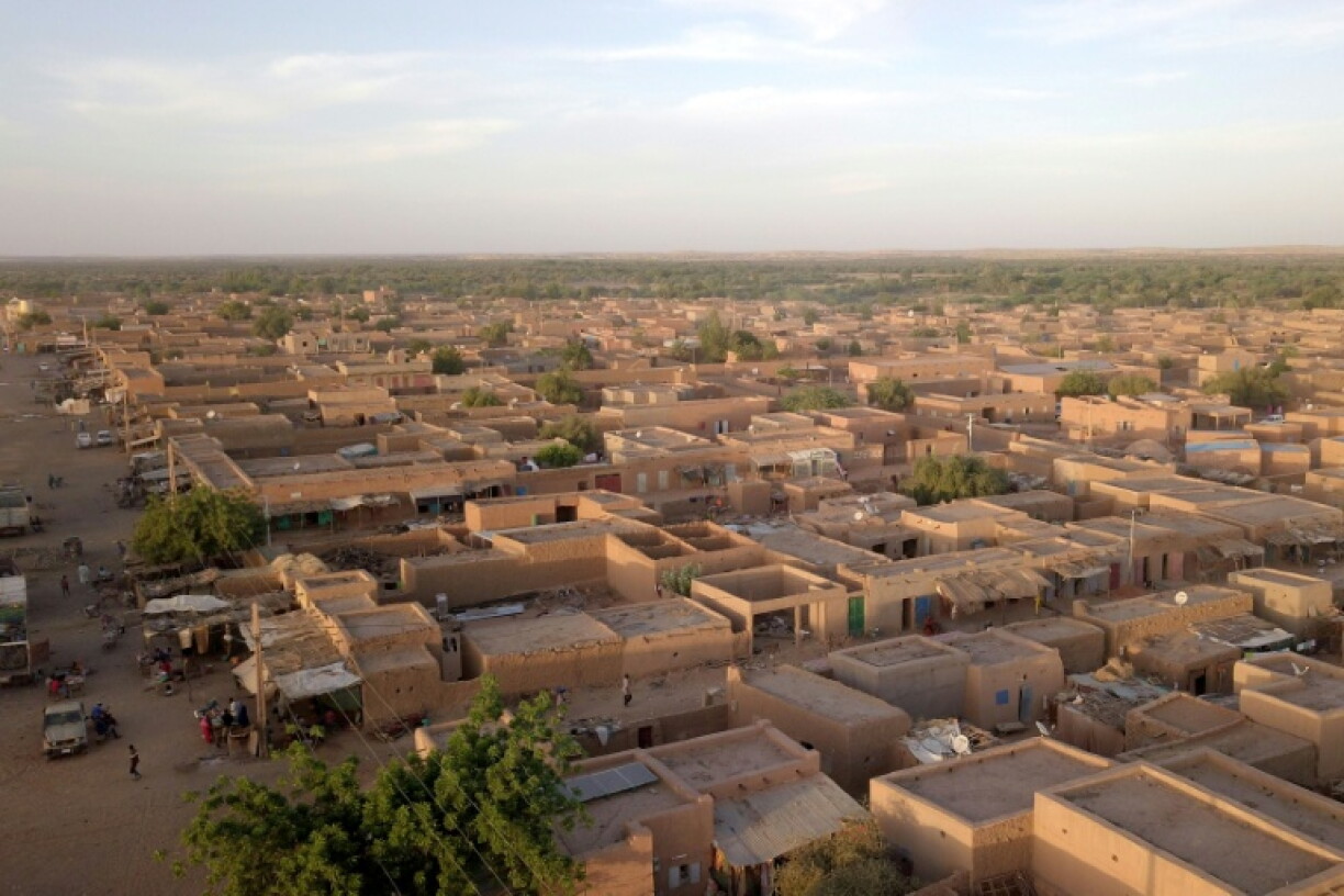 Vue aérienne de la ville de Ménaka, le 22 novembre 2020 au Mali