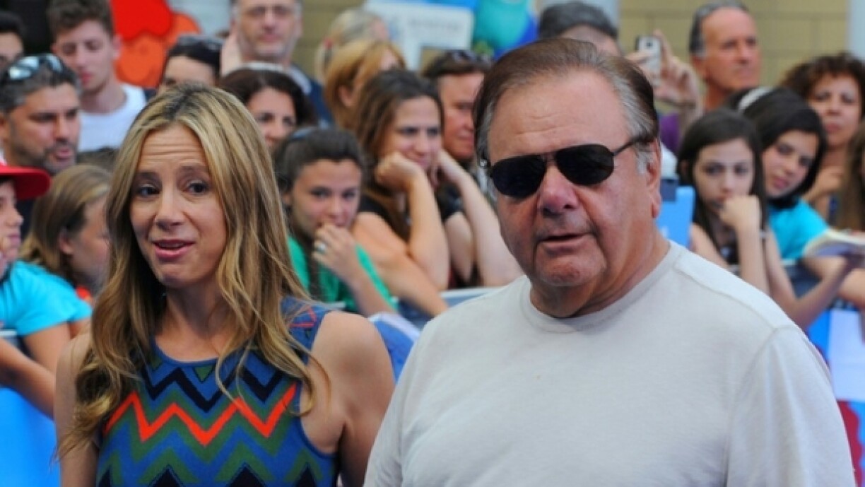 L'acteur Paul Sorvino (droite) avec sa fille Mira Sorvino au festival du film de Giffoni (Italie) en 2013